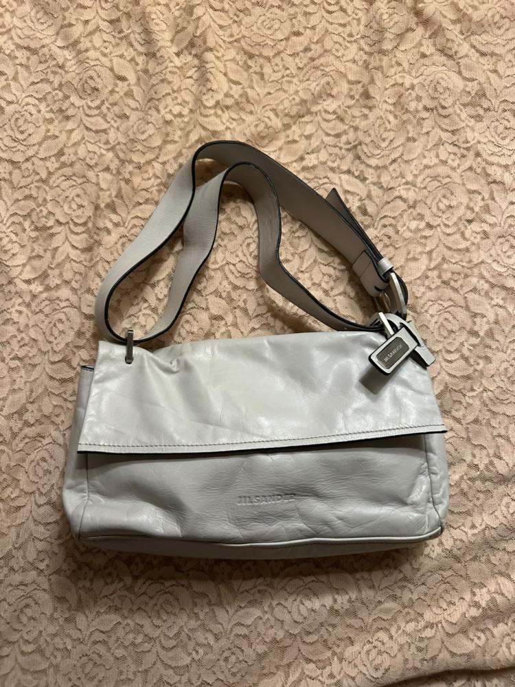 Jil Sander Light Blue Leather Shoulder Bag
