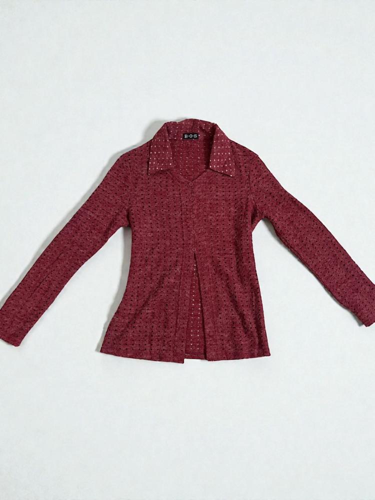 O.S. Red Knitted Cardigan - Size M