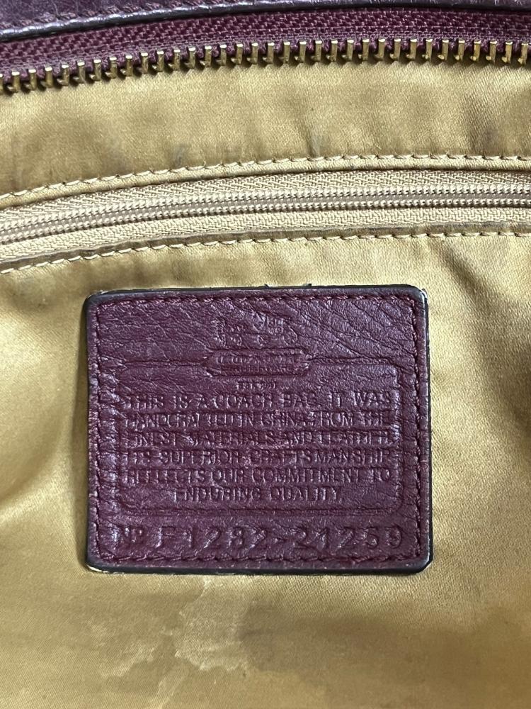 Coach Burgundy Quilted Leather Chain Tote Bag