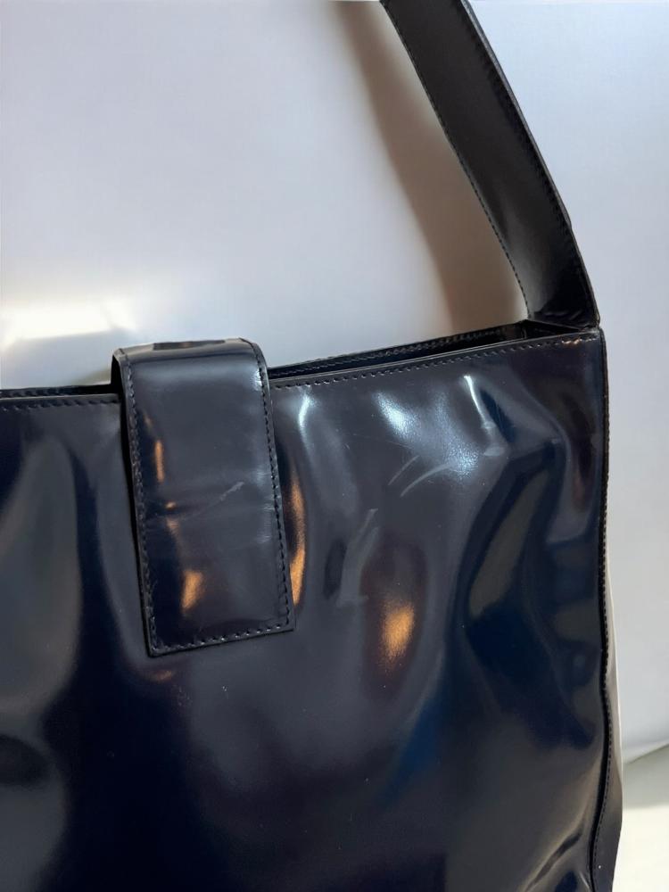 Celine Navy Patent Leather Handbag