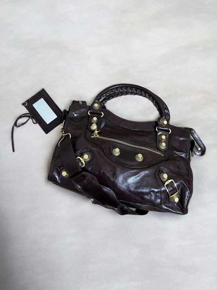 Balenciaga Charbon Leather GGH Classic City Tote