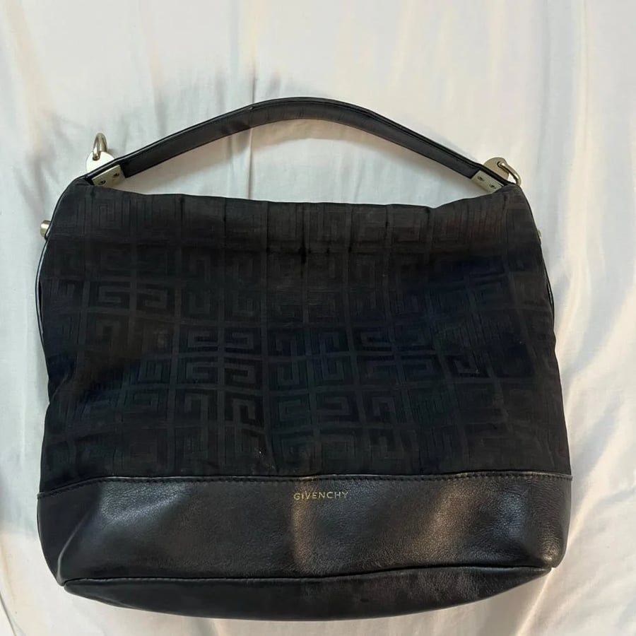 Givenchy Black Monogram Jacquard Hobo Bag