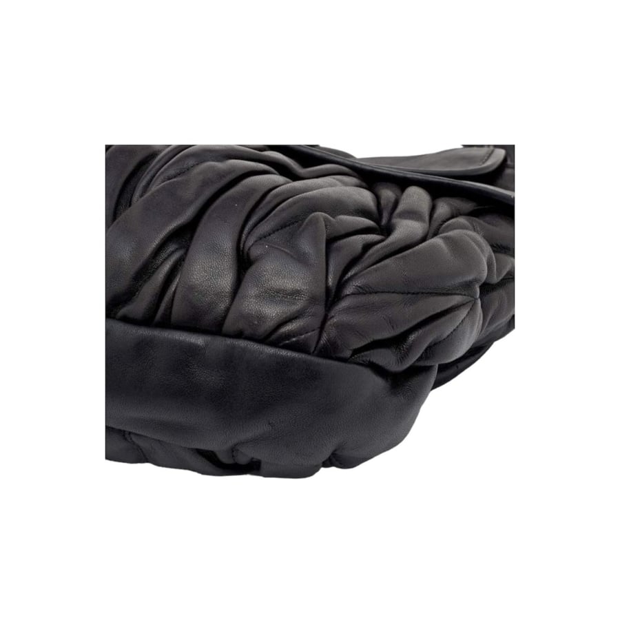 Miu Miu Black Matelasse Leather Coffer Hobo