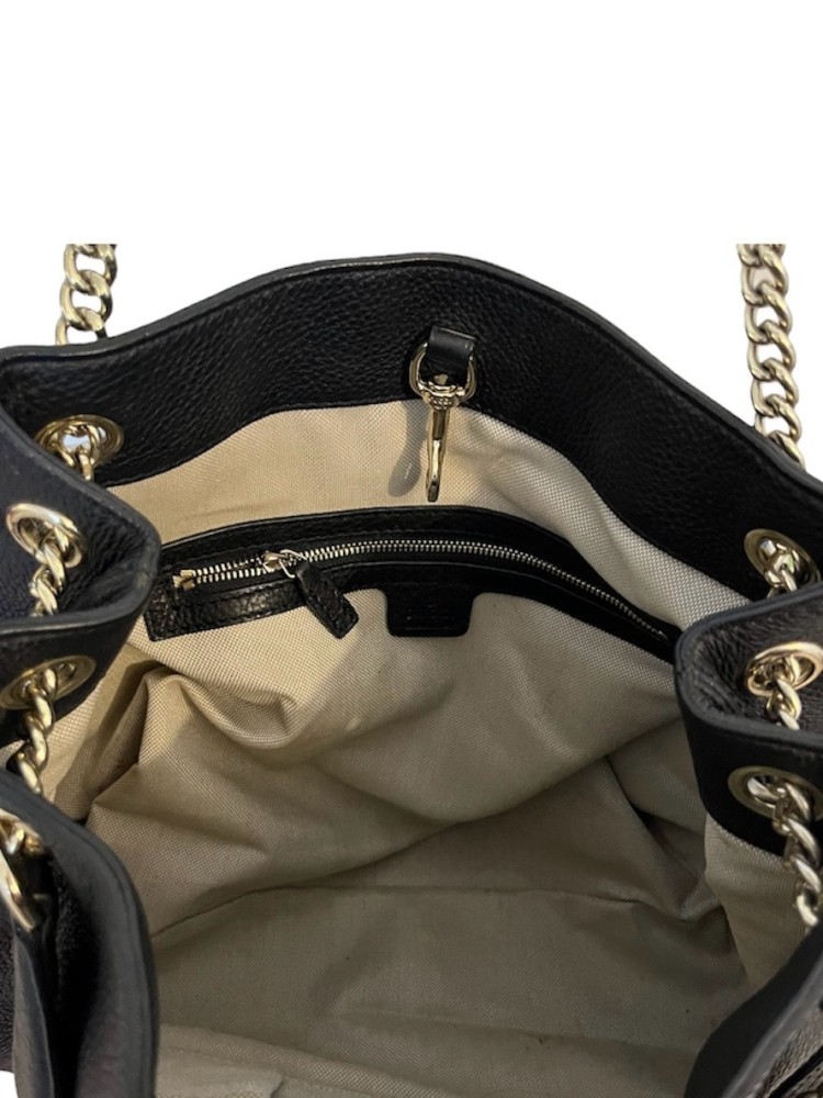 Gucci Black Pebbled Leather Medium Soho Tote