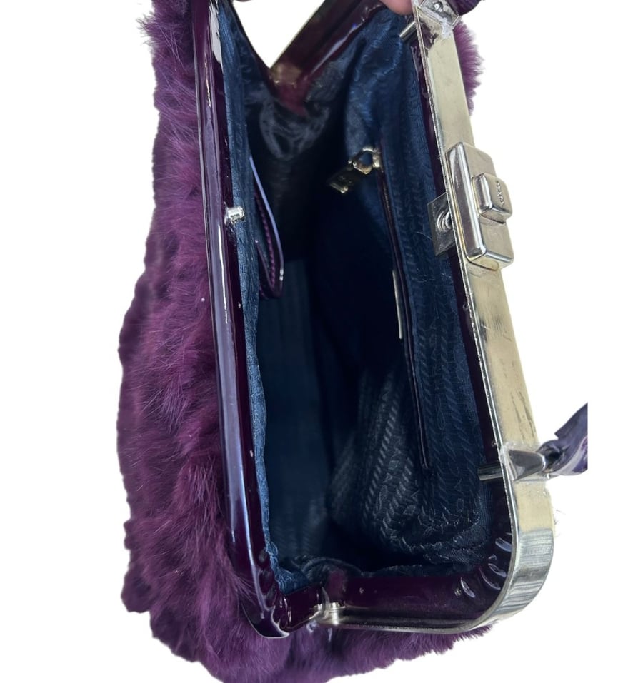 Prada Panier shearling larg bag in purple