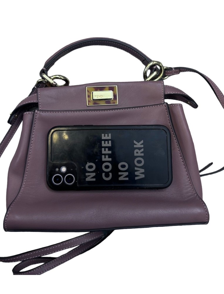 Fendi Leather small Peekaboo Top Handle Bag