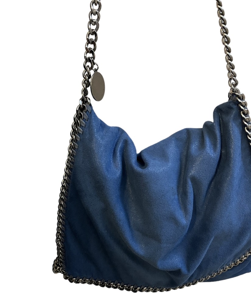 STELLA MCCARTNEY Shaggy Deer Falabella Fold Over Tote Royal Blue
