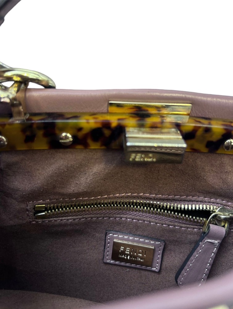 Fendi Leather small Peekaboo Top Handle Bag