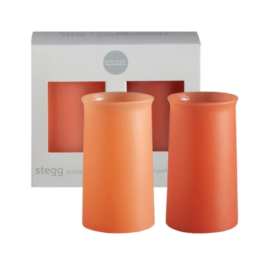 Terra Peach Stegg Unbreakable Silicone Highball Glasses