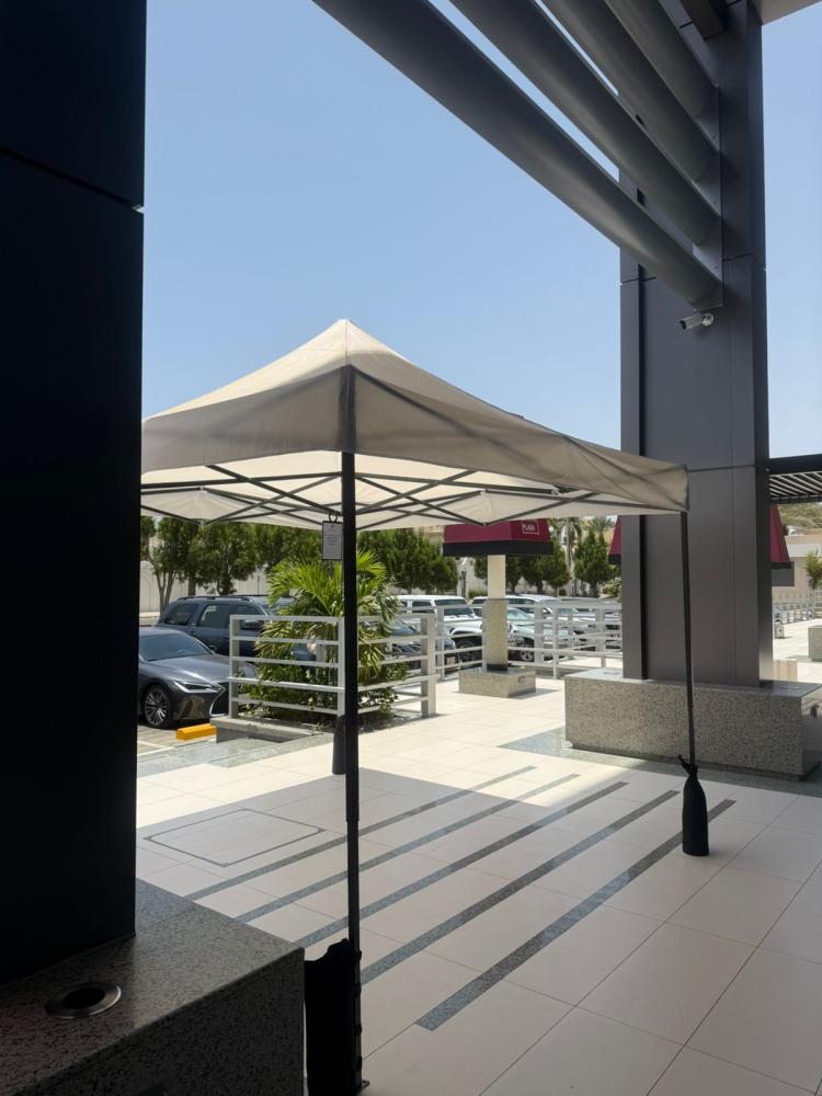 3*3  WHITE iron tube tent (ordinary) (TYPE A) - بدون أي اضافة  باللوان الأبيض