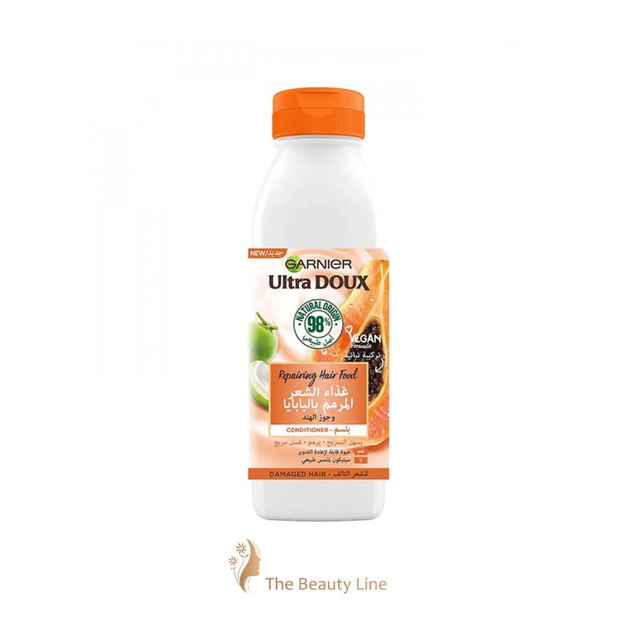 Garnier Ultra Doux Hair Nourishing Conditioner with Papaya and Coconut for Damaged Hair, 350 ml