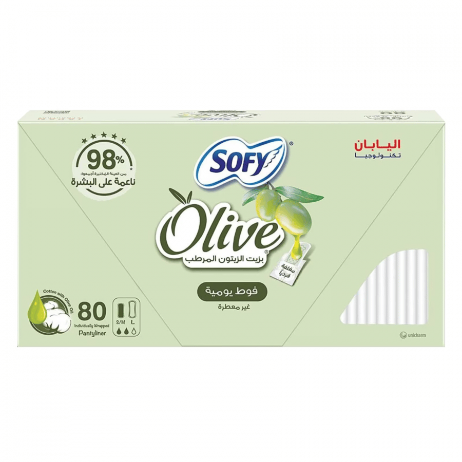 سوفي فوط يومية غير معطرة بزيت الزيتون - 80 قطعة