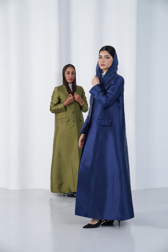 جاهز - عباية بليزر تفته فاخرة - كحلي / M - 54 inch