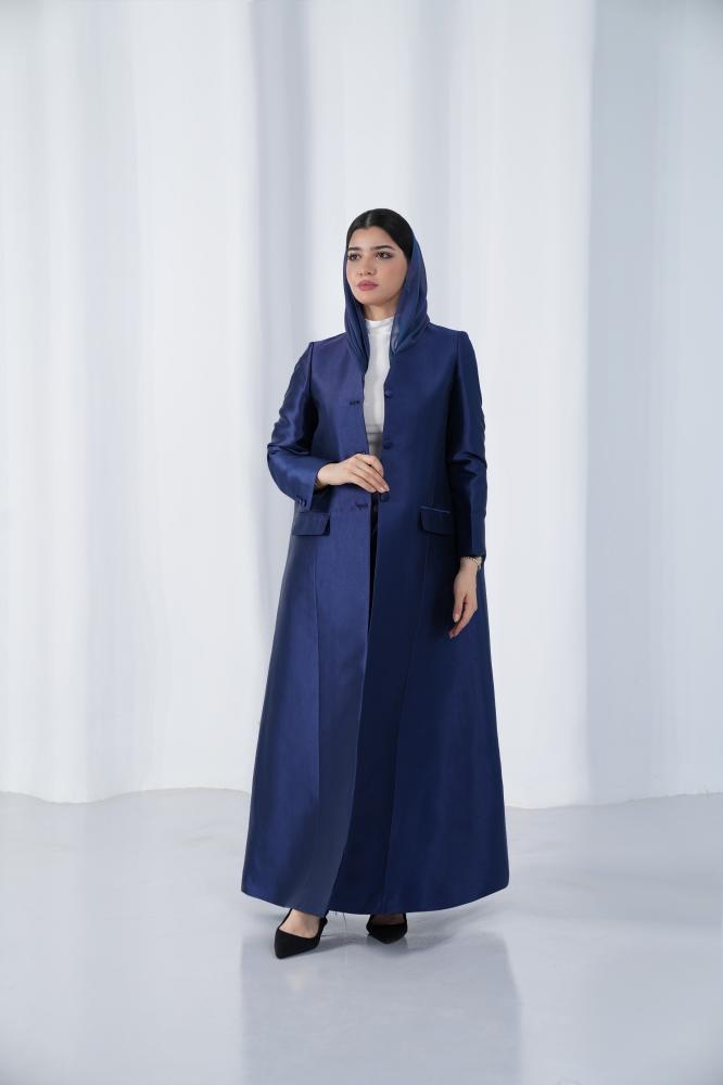 جاهز - عباية بليزر تفته فاخرة - كحلي / M - 54 inch