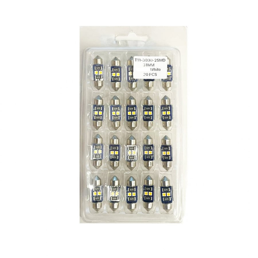 لمبة موقف T11 31MM 3030-2SMD ابيض (قطعة واحدة)