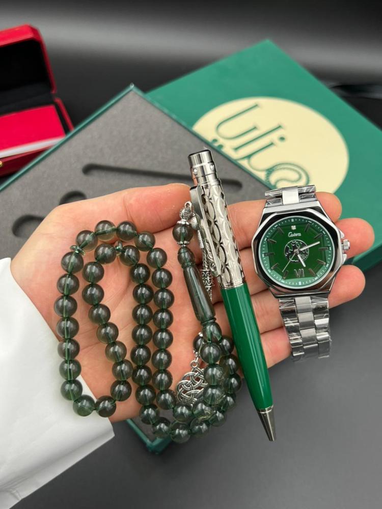Watch, pen, and rosary set