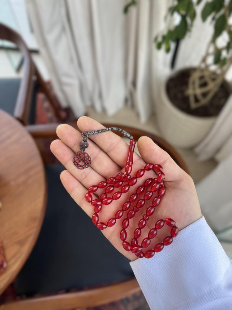 مسابح زعفران بشلش فضة