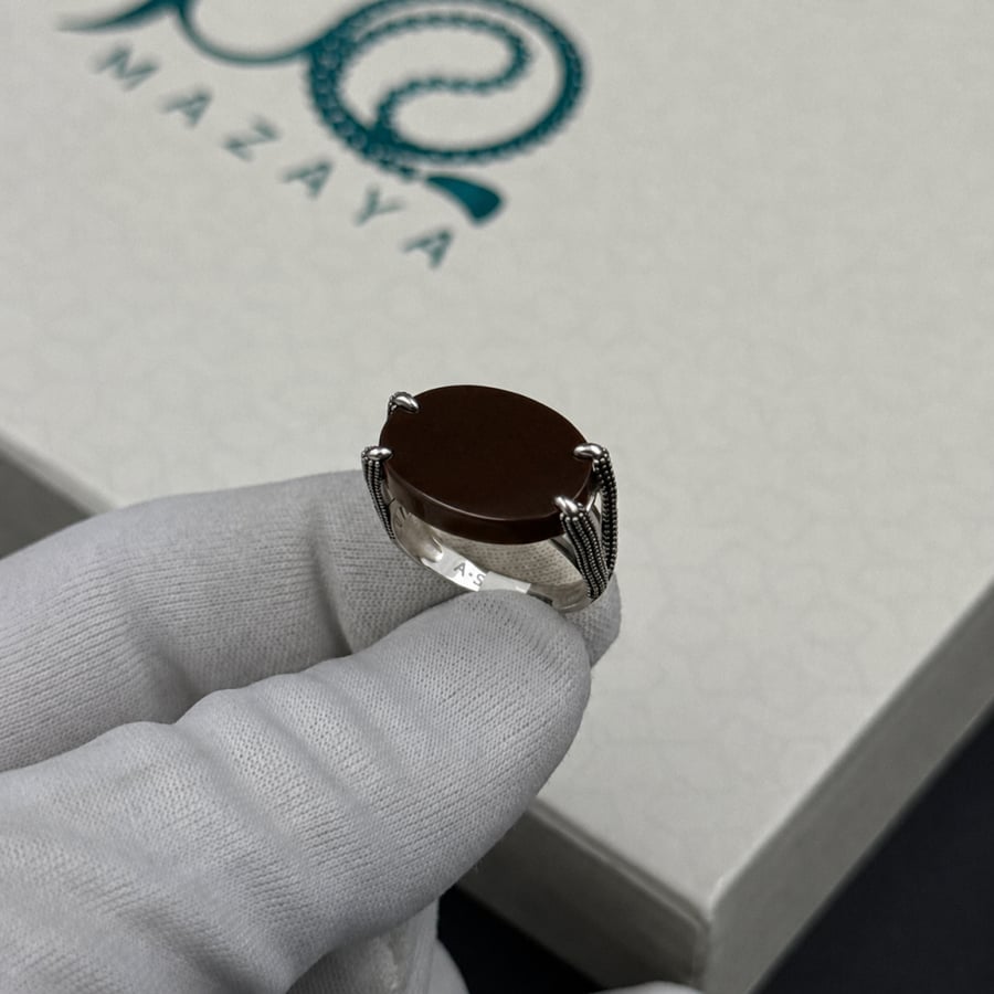 خاتم فضه شنكار بني- 925
