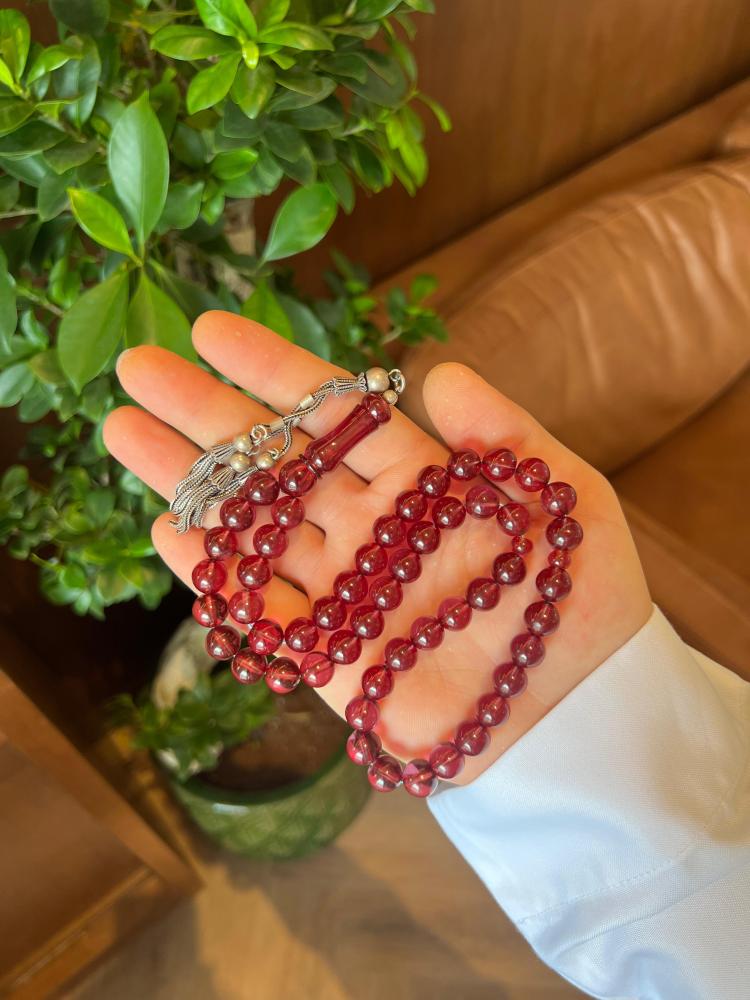 مسابح زعفران بشلش فضة