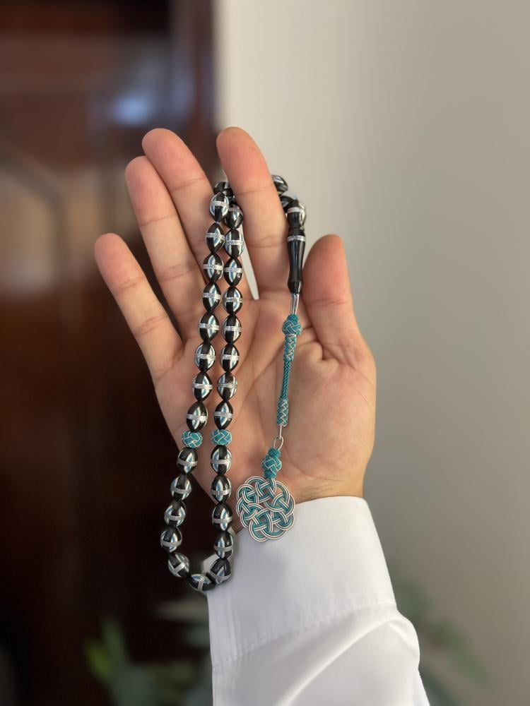 مسابح كوك طبيعي مطعم فضة
