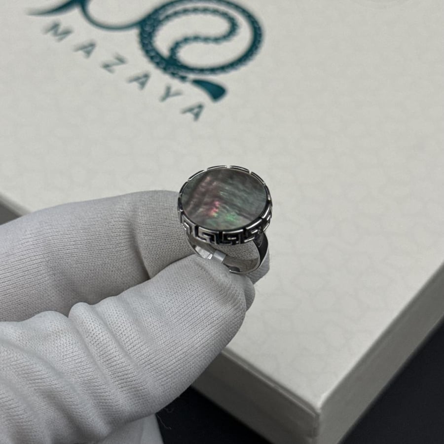 خاتم فضه شنكار رمادي- 925