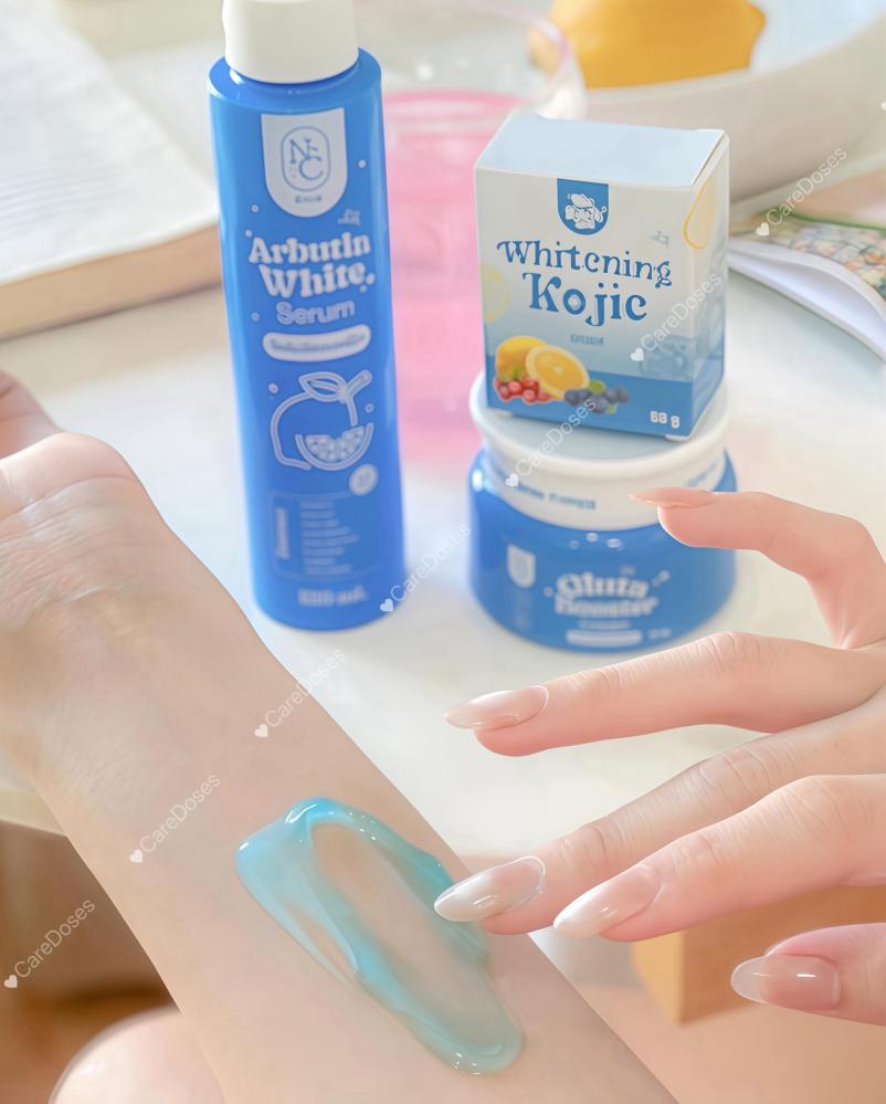 بكج التفتيح بالاربوتين والجلوتا والكوجيك ( حجم صغير | حجم كبير ) NC Rich Arbutin Gluta Kojic Whiteing Set