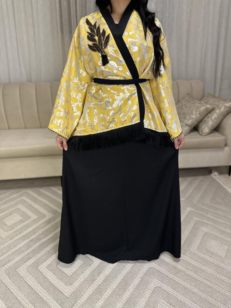 فستان اسود واصفر انيق