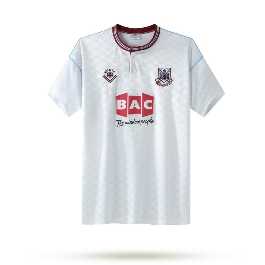 West Ham United kit for the 1989-1990 season, white