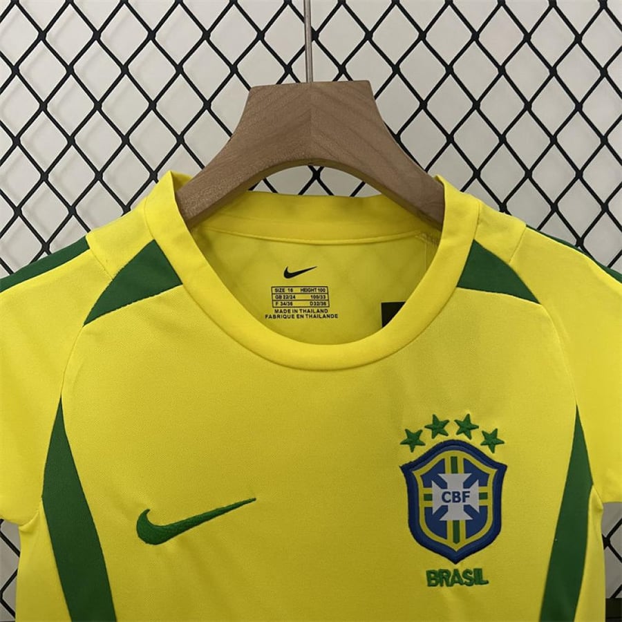 طقم منتخب البرازيل موسم 2002  اطفال اصفر