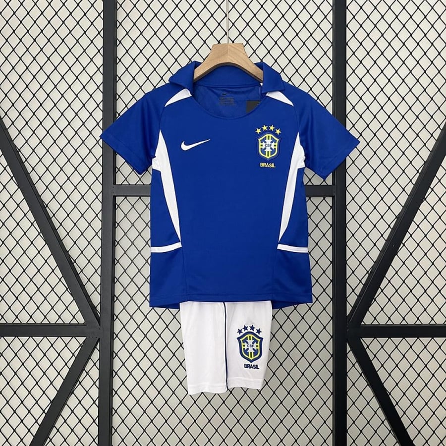 طقم منتخب البرازيل موسم 2002  اطفال ازرق