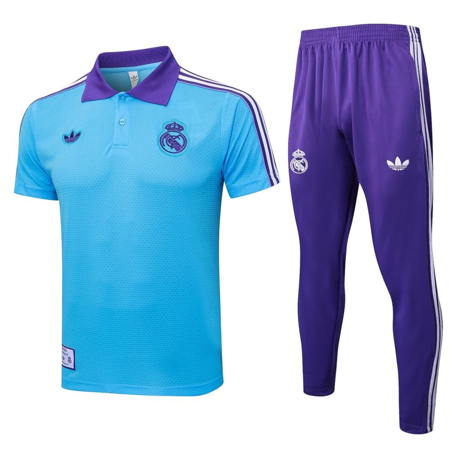 طقم تدريب صيفي بولو ريال مدريد 2025-2026 ازرق