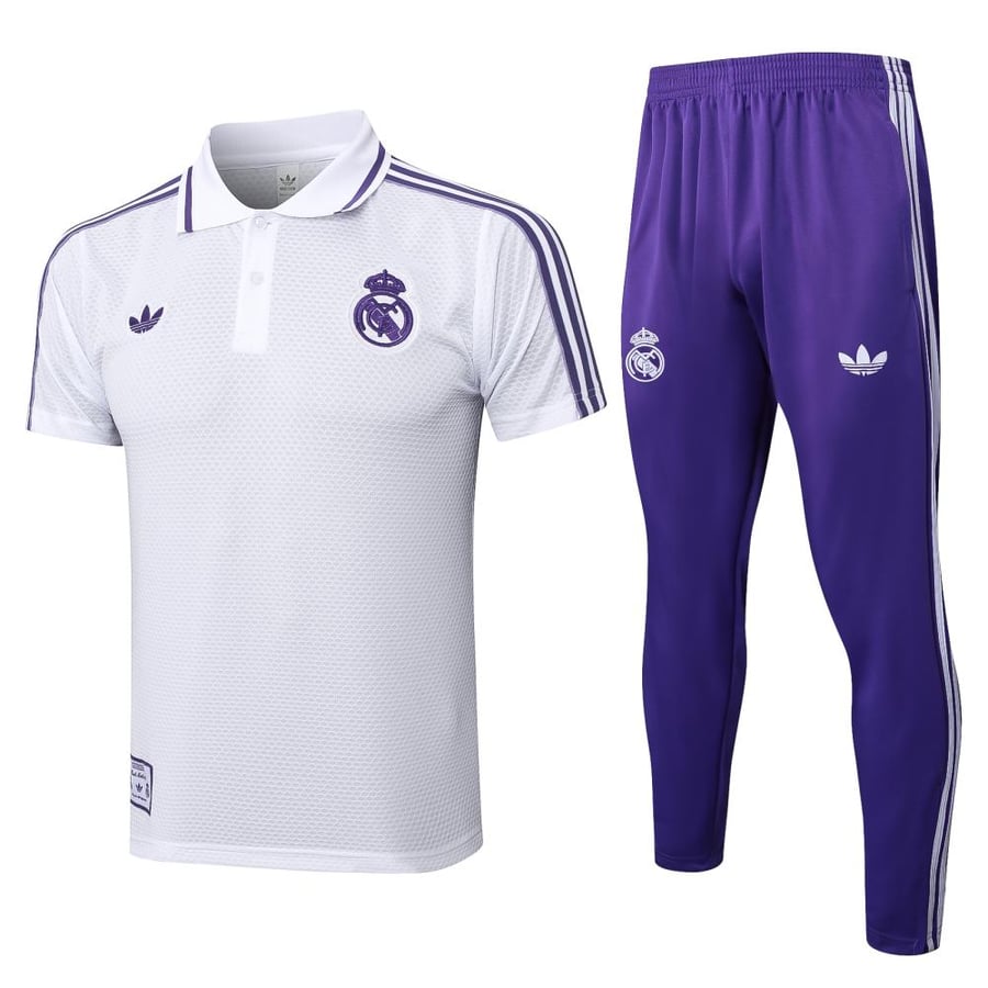 Summer training set polo Real Madrid 2025-2026 purple and white