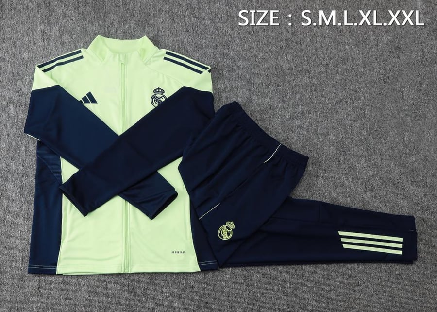 Winter training set Real Madrid 2025-2026 green full zipper