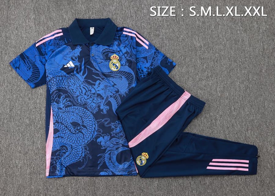 Summer training set polo Real Madrid 2024-2025 blue