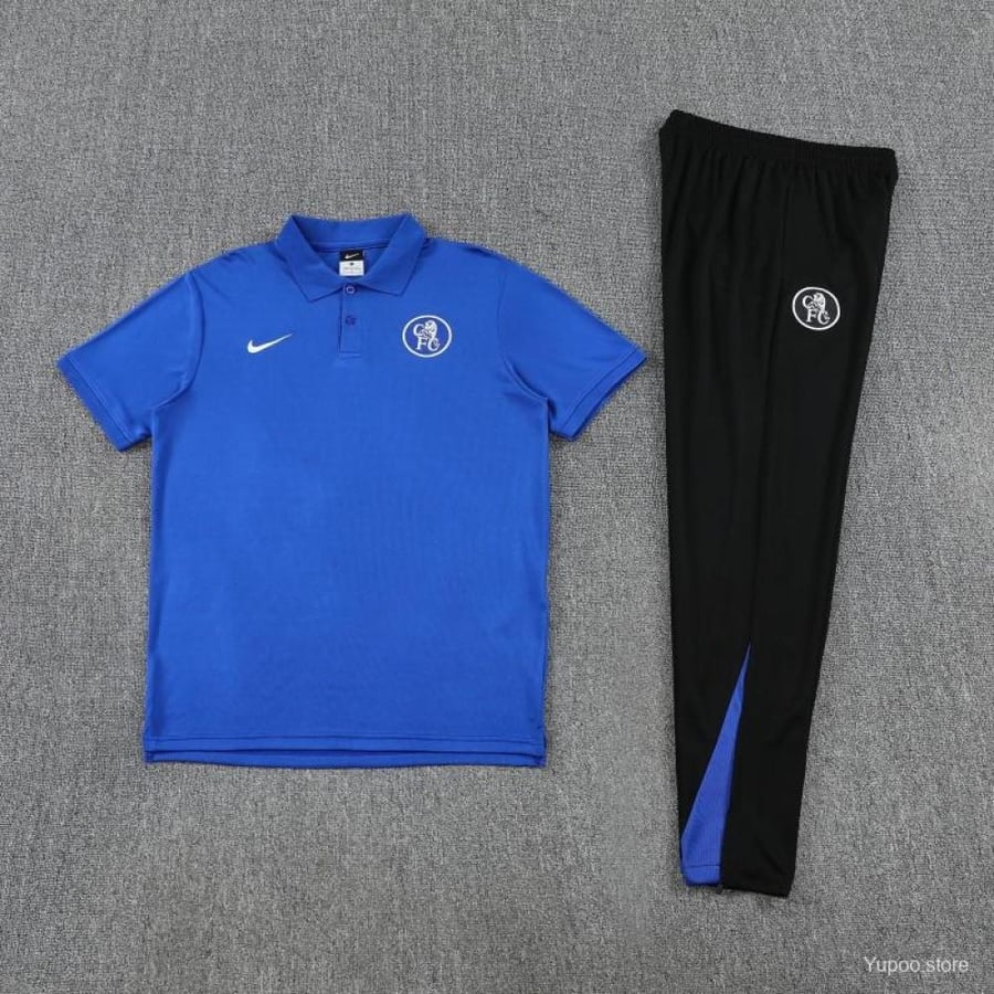 Chelsea 2025-2026 summer training polo set blue