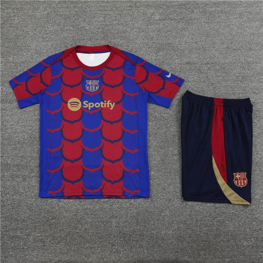 طقم تدريب صيفي برشلونة 2024-2025 احمر و ازرق