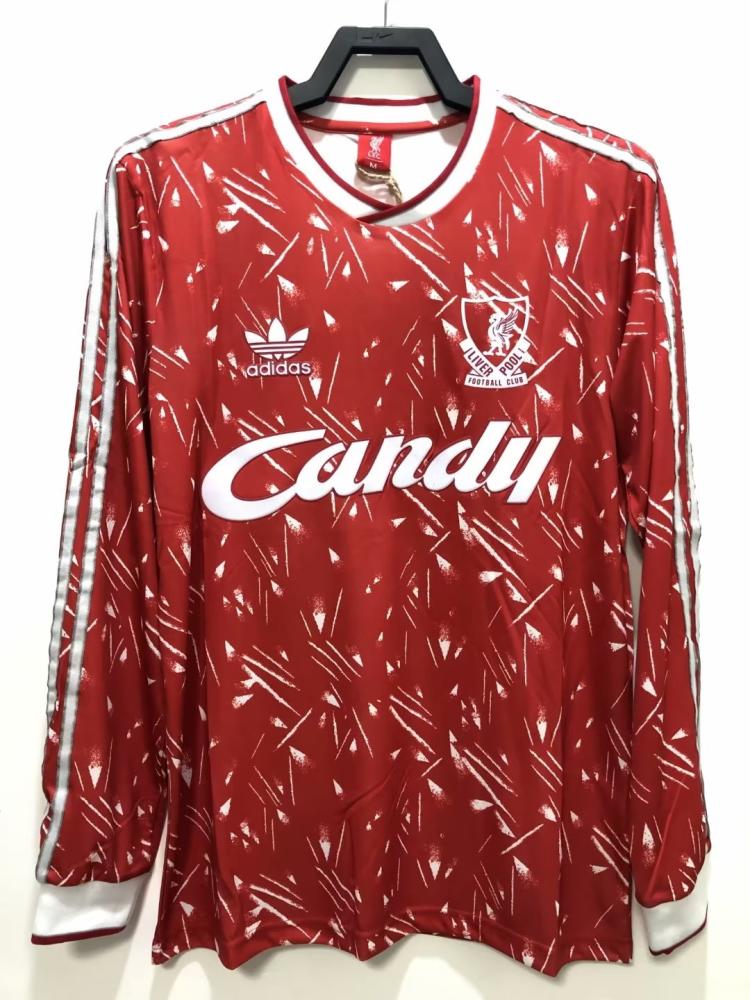 طقم ليفربول موسم 1989-1991 احمر كم طويل