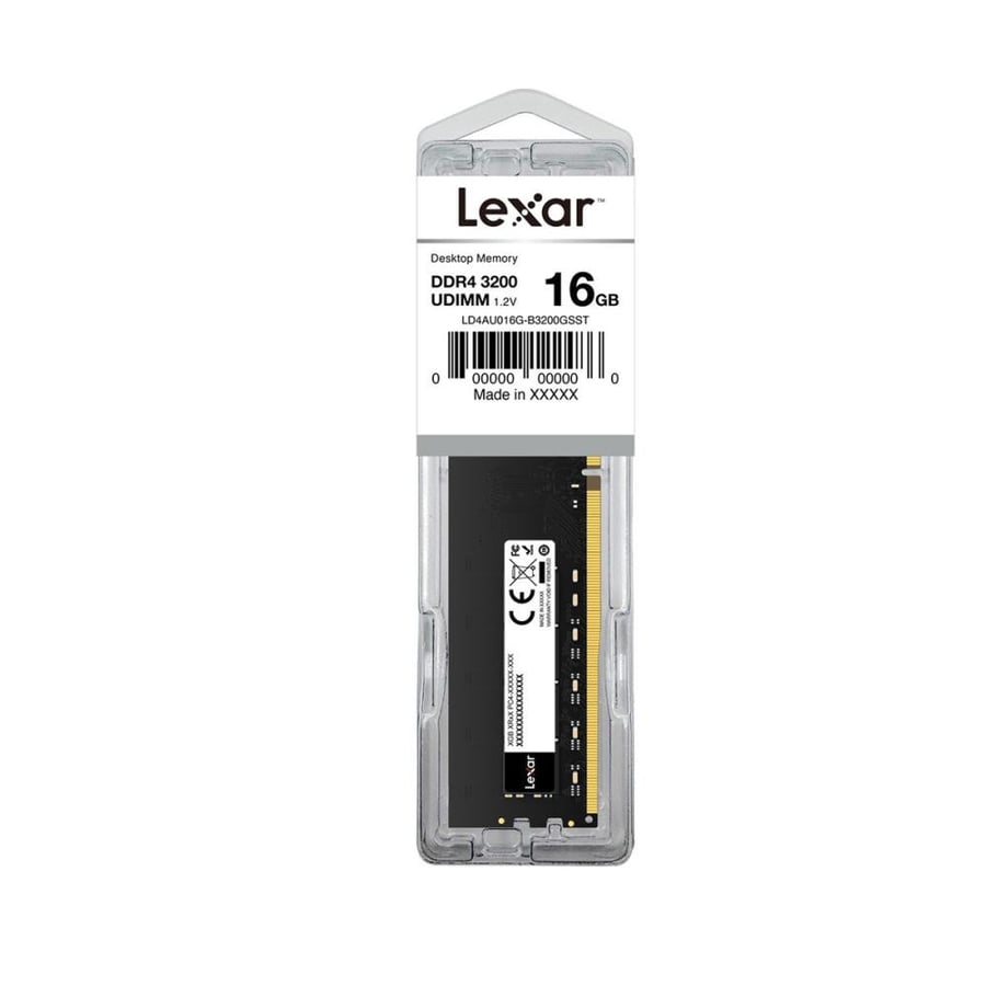 ذاكرة Lexar DDR4 U-DIMM سعة 16GB، سرعة 3200Mbps، CL22، 1.2V - بتغليف Blister - Lexar® DDR4 16GB 288 PIN U-DIMM 3200Mbps, CL22, 1.2V- BLISTER Package