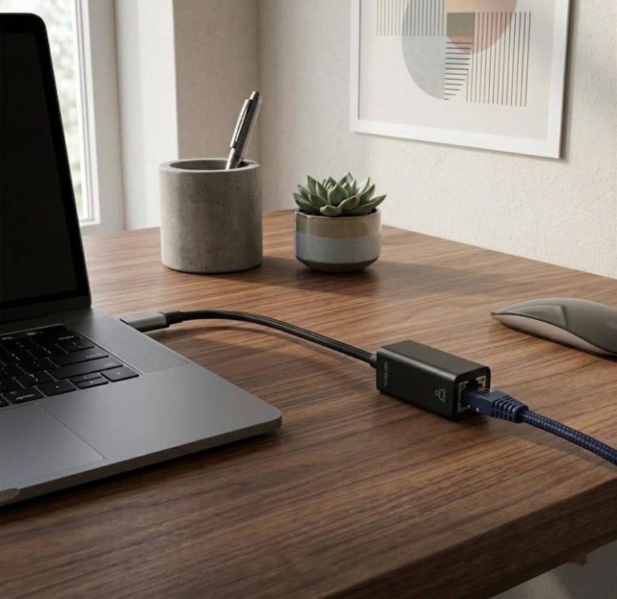محول Type-C إلى RJ45 (LAN) – ، سرعة عالية، متوافق مع اللابتوب والأجهزة الحديثة