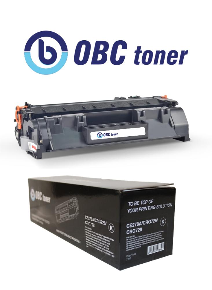 خرطوشة حبر OBC متوافقة مع HP 78A و Canon CRG726/CRG728 - أسود