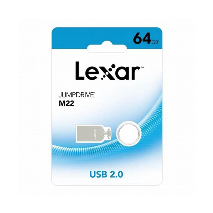 ذاكرة فلاش Lexar سعة 64GB، موديل JumpDrive M22 USB 2.0، لون ذهبي فاتح  Lexar Flash Memory 64 GB  Lexar JumpDrive M22 USB2.0 Light Gold Flash Drive