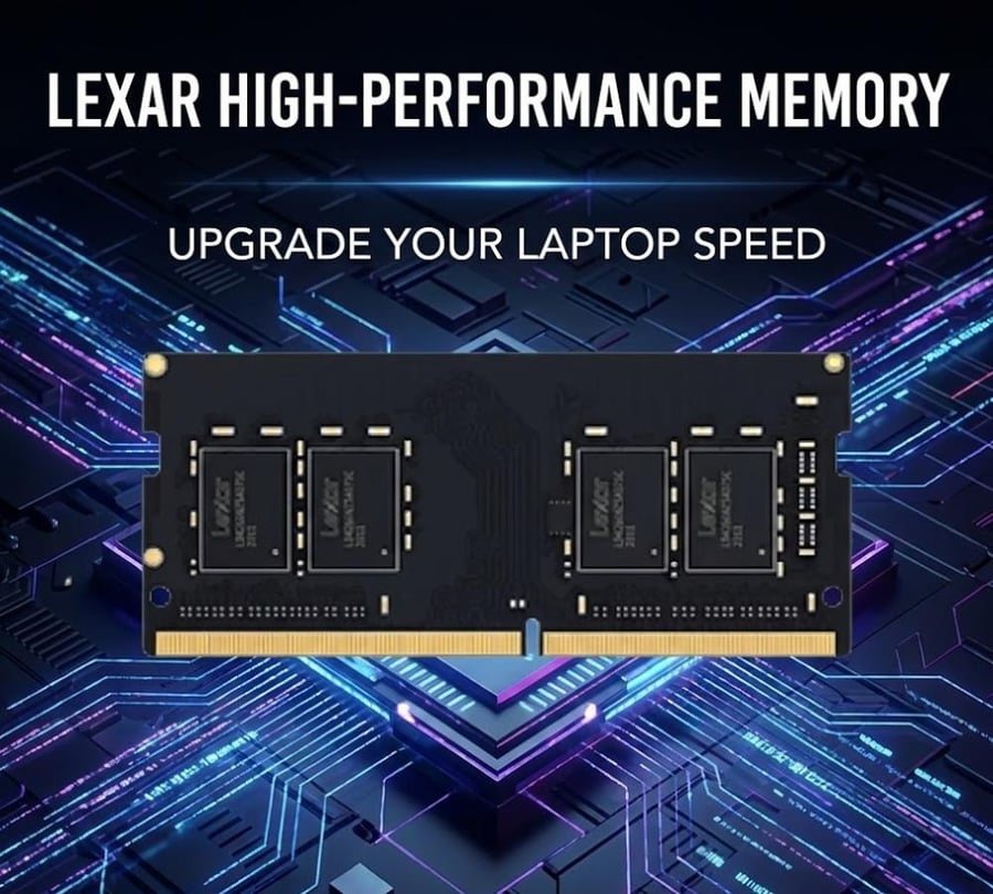 ذاكرة Lexar DDR4 RAM بسعة 16 جيجابايت للابتوب – تردد 3200MHz لأداء قوي وتعدد مهام سلس