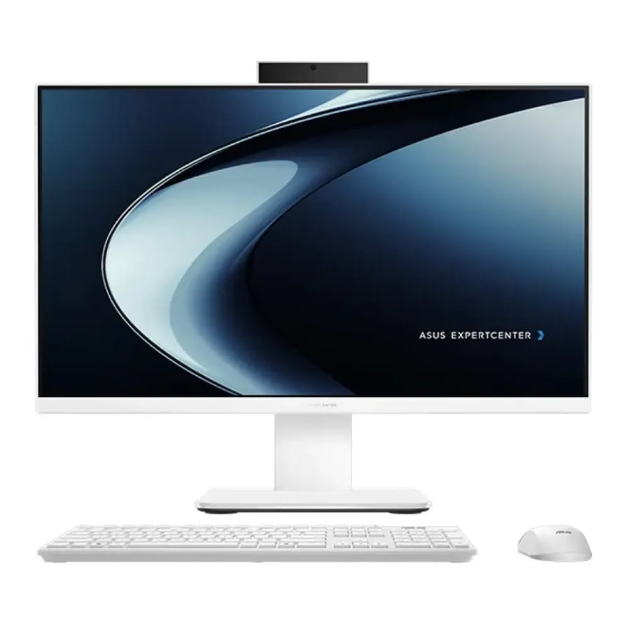 كمبيوتر ASUS ExpertCenter AiO P440 مقاس 23.8 بوصة FHD بمعالج Intel Core 5 210H وذاكرة 8GB DDR5 وتخزين 512GB NVMe SSD – أبيض