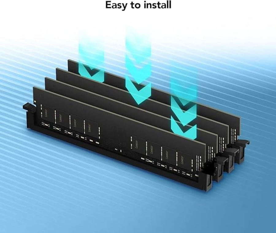 ذاكرة Lexar DDR4 RAM بسعة 16 جيجابايت للكمبيوتر المكتبي – تردد 3200MHz لأداء قوي وتعدد مهام سلس