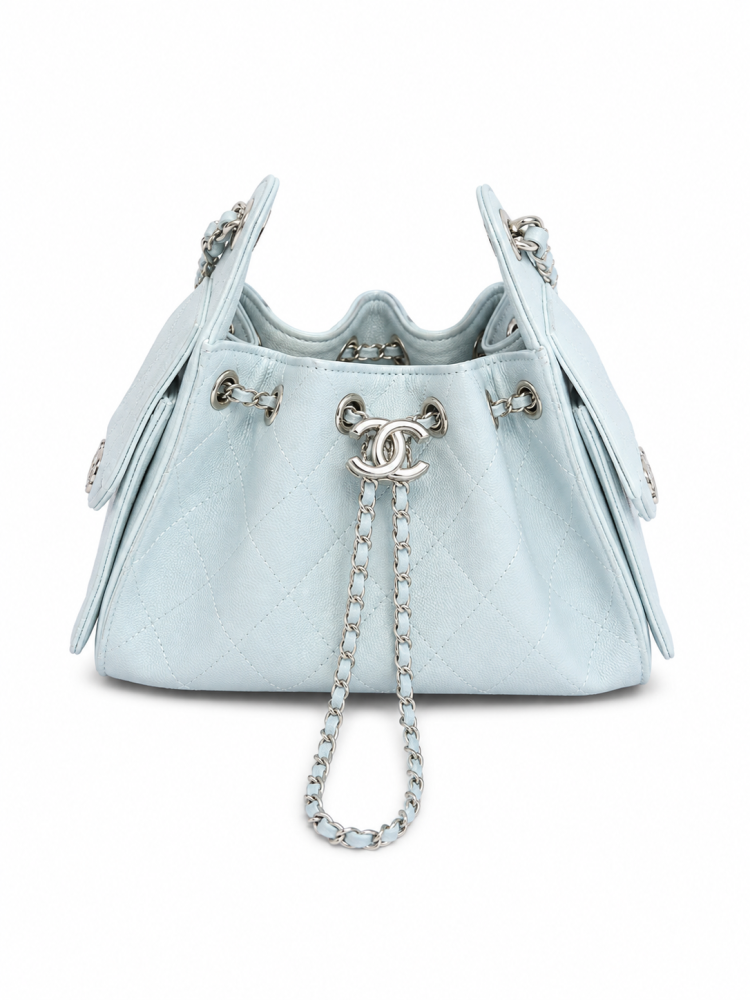 حقيبة شانيل ( سماوي لوقو فضي ) CHANEL 22 small HANDBAG