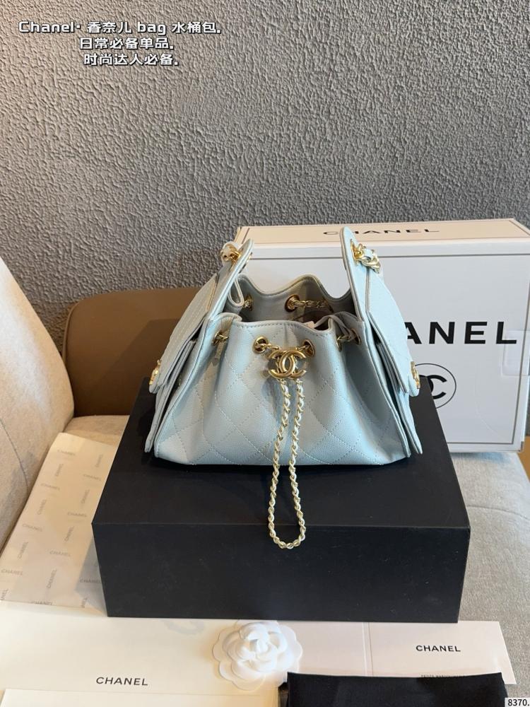 حقيبة شانيل ( سماوي لوقو ذهبي ) CHANEL 22 small  HANDBAG