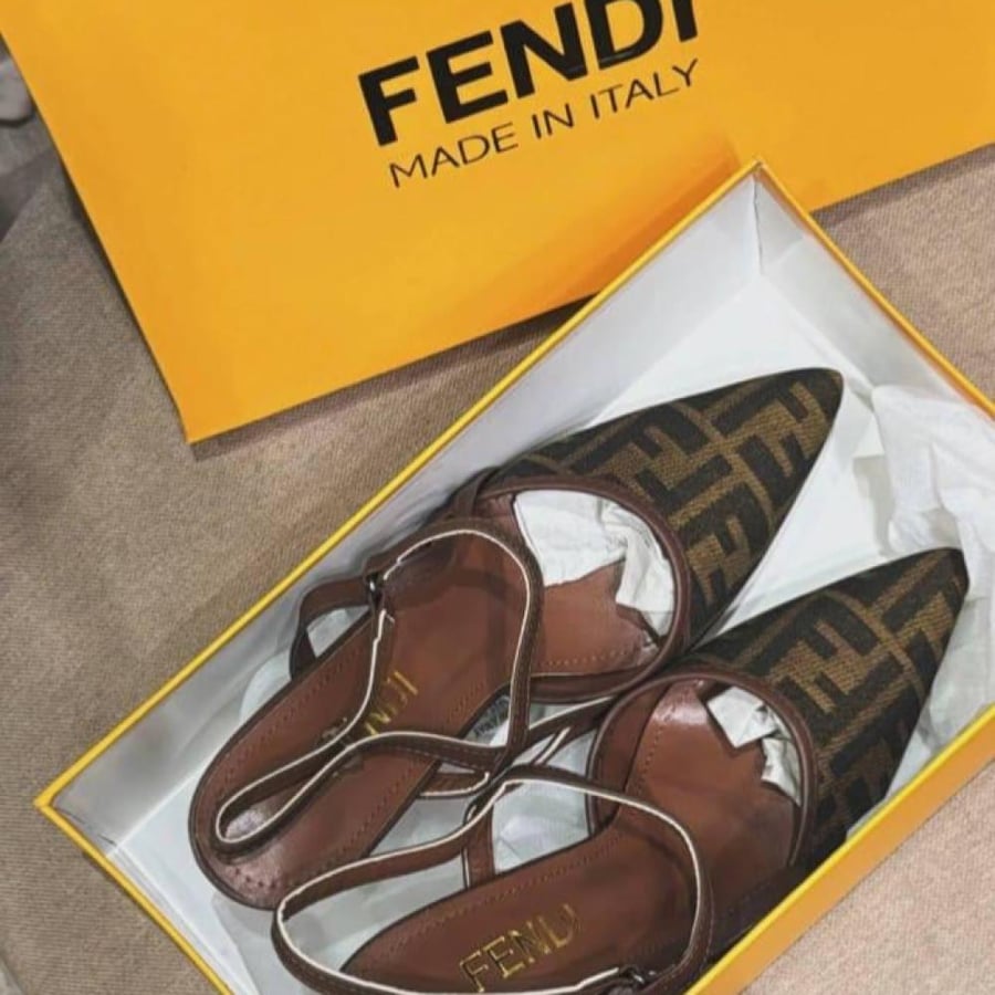 Fendi heel (dark espresso) with accessories / Fendi package