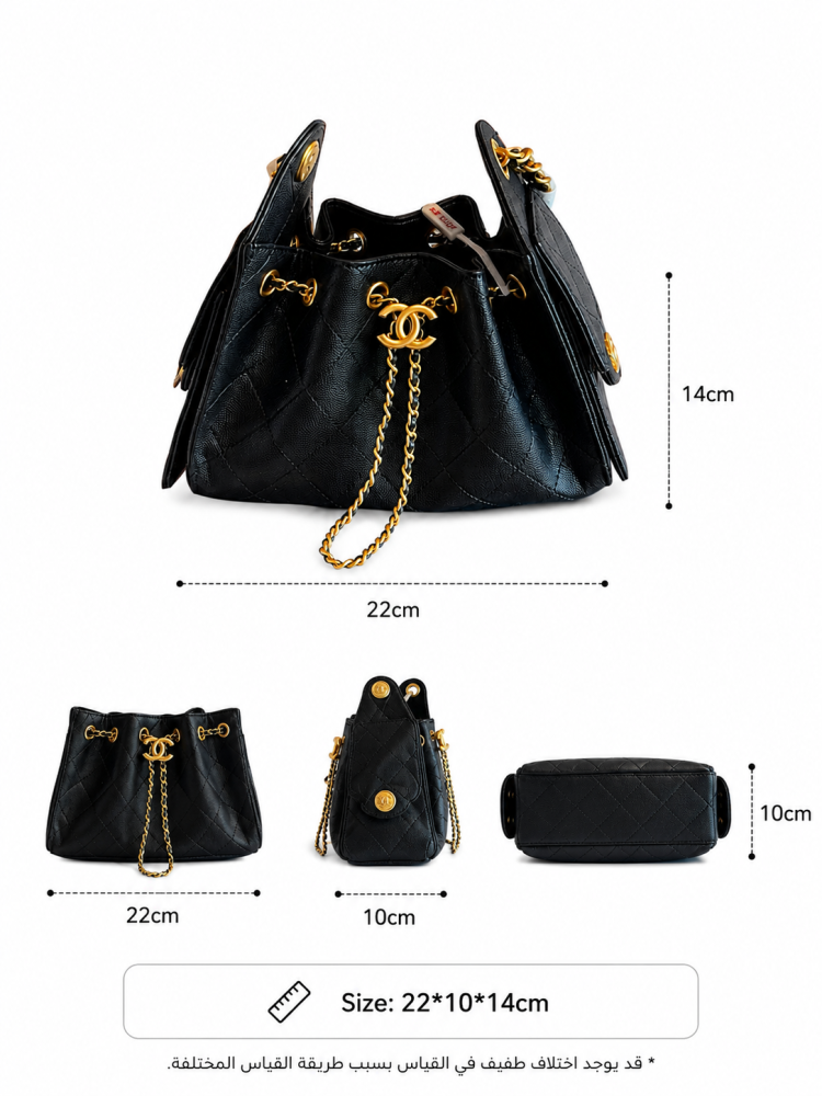 حقيبة شانيل ( اسود لوقو فضي ) CHANEL 22 small HANDBAG