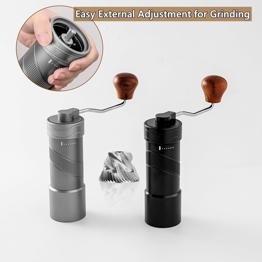 Handmill aluminum gears external control black