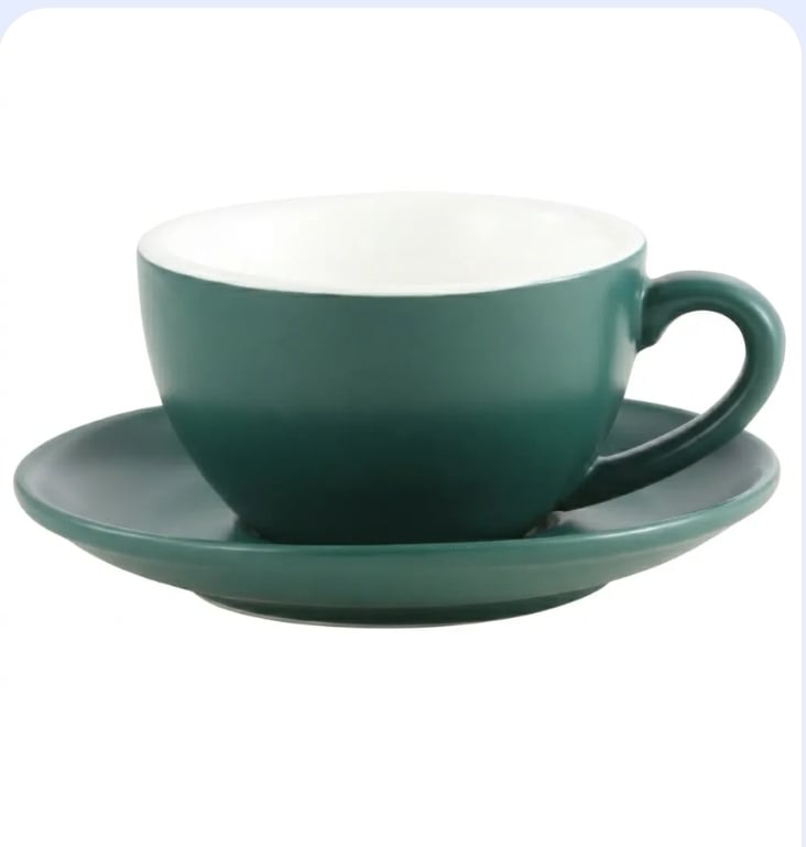 Espresso cup with matte turquoise saucer 85ml